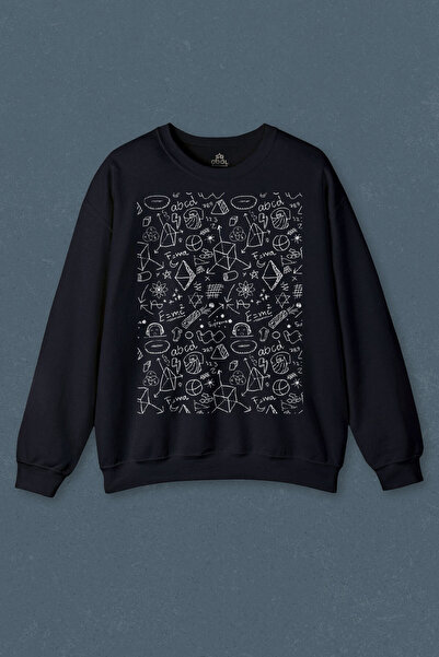 so cool Hanorac Bleumarin Desen Minimal Desen Imprimat Geometric Sweat Unisex