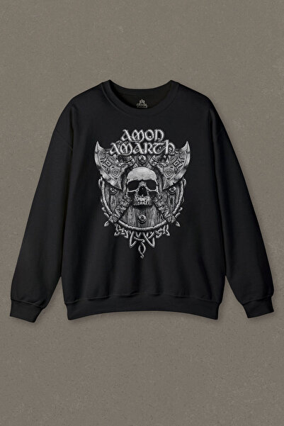 so cool Hanorac negru unisex Amon Amarth Music Skull Skull Metal Music Printed Sweat