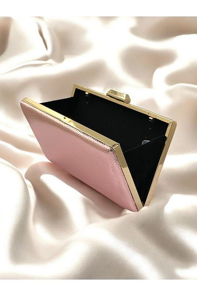 Wedding Fashion Geantă pentru rochie de seară Rosegold - portofoliu din piele metalică, clutch, nuntă și rochie de bal Henna de logodnă