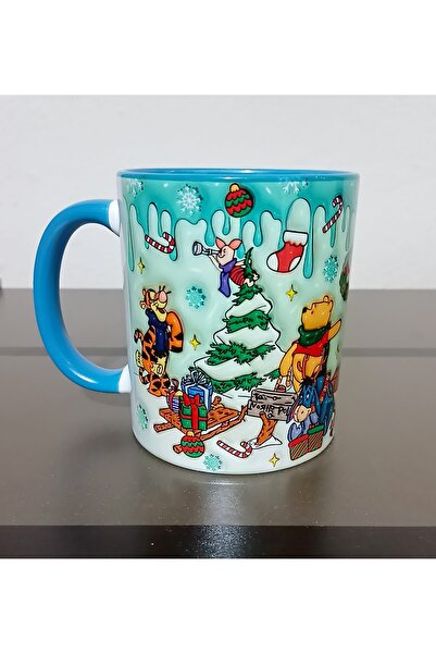 Mugs and love Winnie the pooh ve arkadaşları yılbaşı macerası büyük boy porselen kupa