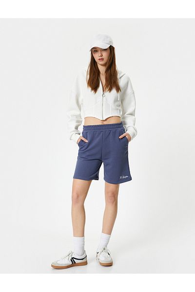 Koton Shorts Straight Leg with Elastic Waist and Pockets