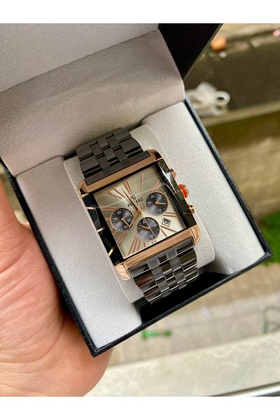 Reward Men's Wrist Watch Smoked Color 3 Atm Waterproof Steel Band Wristband Gift