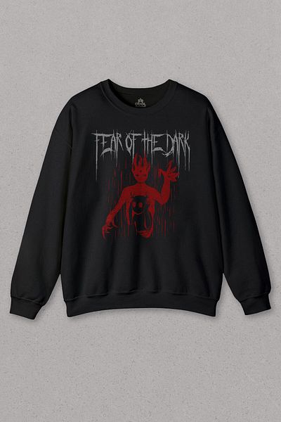 so cool سويت شيرت مطبوع عليه Fear Of The Dark Dark Gothic Urban Street Wear للجنسين