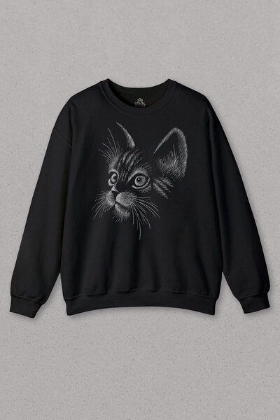 so cool Unisex majica mačka Silueta crne mačke crtež Štampano Znoj