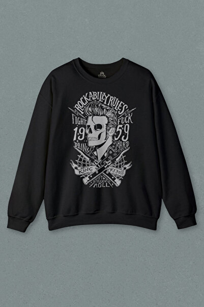 so cool Unisex crna majica Rockabilly Fight Rock Muzika Štampano Znoj