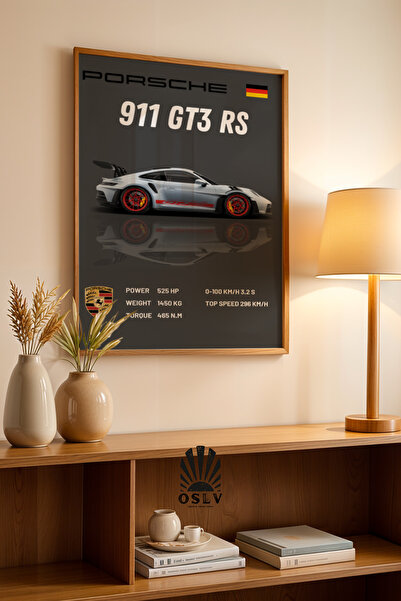 Osliva Shop Porsche 911 GT3 RS Poster, Çerçevesiz Poster, Porsche Poster