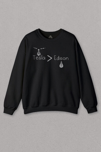 so cool Unisex crna majica Ac Dc Nikola Tesla Edison Direct Current Štampano