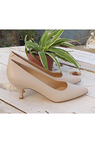 NISH N324 Pantofi stiletto clasici cu toc mic de damă din piele naturală