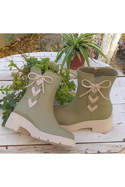 NISH N24120 Γυναικείες καθημερινές μπότες Combincolor από γνήσιο δέρμα