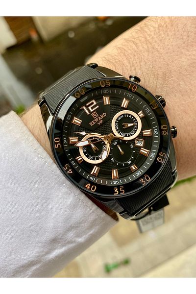 Reward Men's Sports Model Wrist Watch 3Atm Waterproof Black Color Bracelet Gift