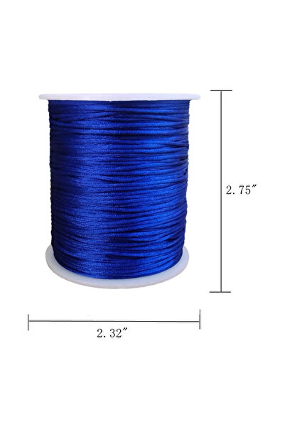 LA TINY AKSESUAR 5 Metre Lacivert Floş Ip Naylon Saten, Dostluk-sanş Bileklikleri, Kolye Takı Yapımı