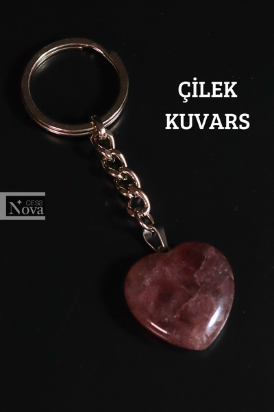 CessNova Πιστοποιημένο μπρελόκ από φυσική πέτρα σε σχήμα καρδιάς, δώρο για τη...