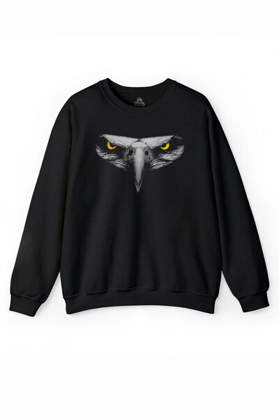Eagle Head Eye Printed Champion Printed Sweatshirt
