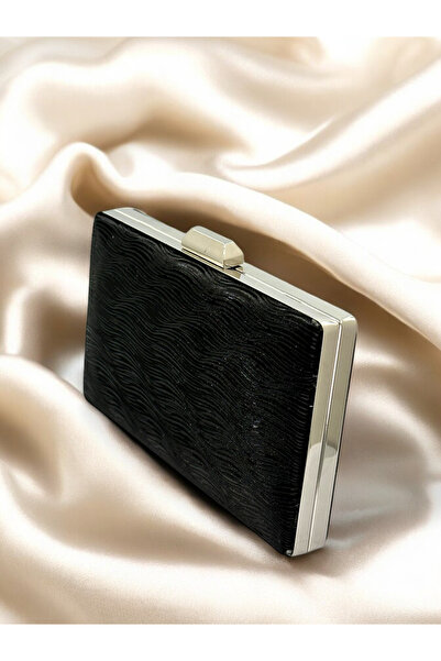 Wedding Fashion حقيبة يد للسهرة باللون الأسود بنمط الليزر - لحفلات الزفاف وال...