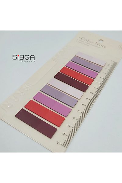 sibga tasarım Transparent Colored Post-It Note Paper - 200 Sheets Bookmark Sticker