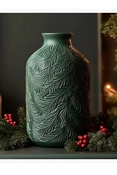 3DAKSESUAR Noel Dekoru İçin Buzlu Çam Vazosu