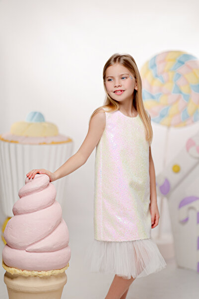 NAGİHAN فستان عيد ميلاد للفتيات بتصميم خاص بدون أكمام بطول الركبة مع توتو ملو...