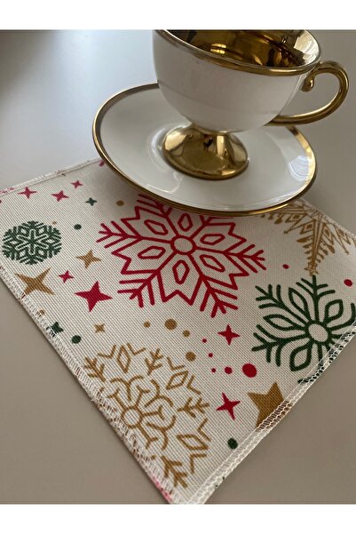 SmY Bag 4Pcs Coffee Color Napkin Design Side Cocktail Presentation Napkin