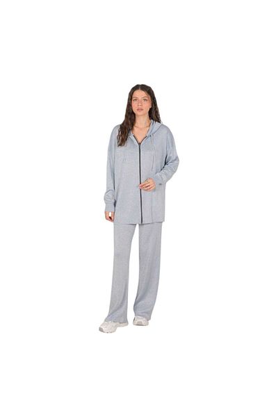 Melike Tatar Women's Mercerized Glitter Knitwear Pants Cardigan Set