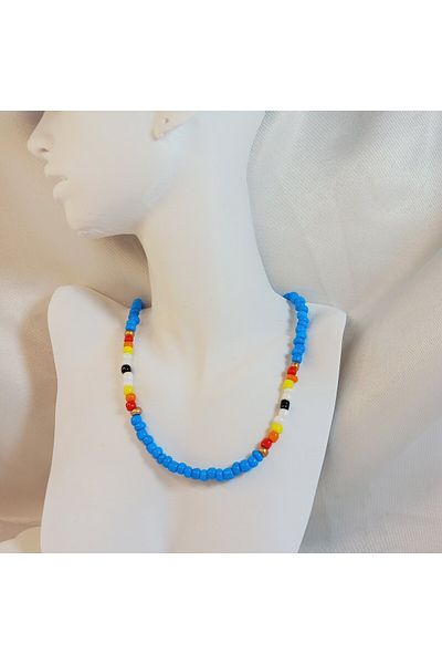 Crystal Atelier Colorful Sand Bead Stringed Rainbow Necklace