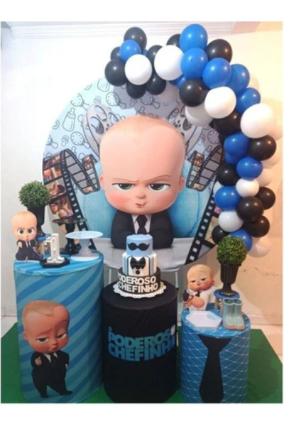 BALON DİYARI Patron Bebek Konsept Doğum Günü Seti 50 Adet Balon