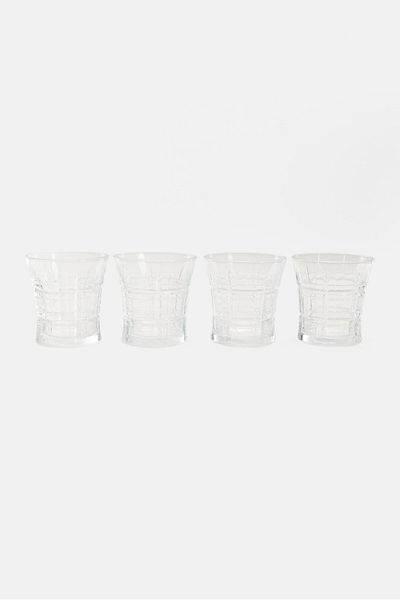 Nautica 4 Pieces Set Of Glass Cup, Transparent