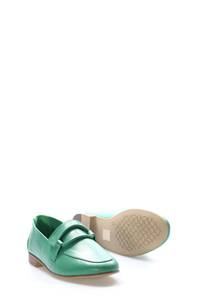 Ayakkabıhane Жіночі балетки з натуральної шкіри з зеленою пряжкою AH086572615105