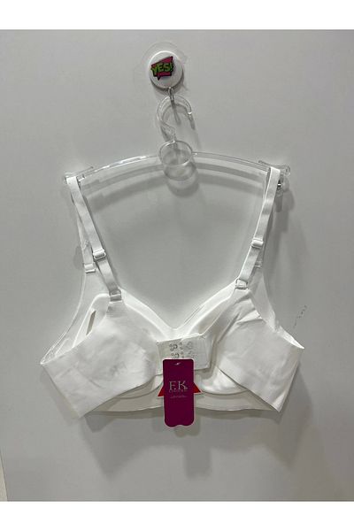 F.K Fk Laser Cut No Underwire Sponge Detachable White Bra with Agraph-1241