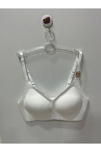 F.K Fk Laser Cut No Underwire Sponge Detachable White Bra with Agraph-1241