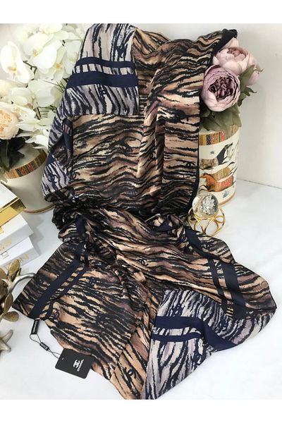 Oxygen Scarfs Zebra Pattern Imported Double Sided Voile Silk Shawl
