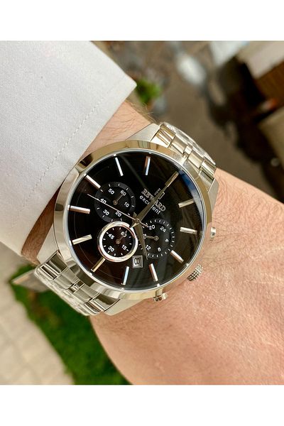 Reward Excellent Silver Color Steel 5Atm Waterproof Men Wrist Watch Bracelet Gift