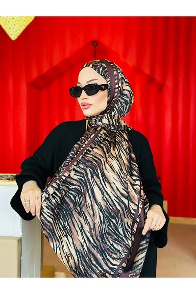 Oxygen Scarfs Zebra Pattern Imported Double Sided Voile Silk Shawl