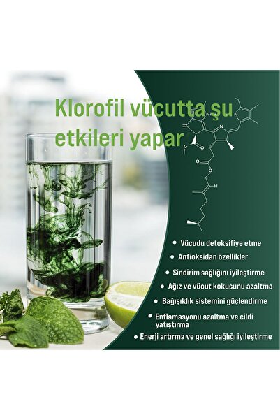 PURE AURA Pureaura %100 Doğal Likit Klorofil & Vitamin Gıda Takviyesi ( Chlorophyll )