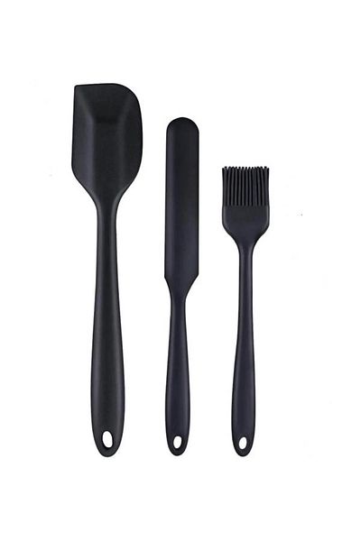 Qerhome 3-Piece Practical Cake Dessert Making Set (Spatula - Plastering Spatula - Brush)