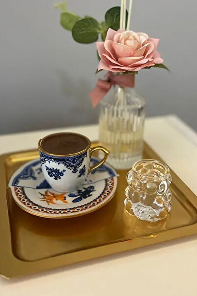 MİS KİTCHEN 6 Pieces Luxury Mini Coffee Glass Water Glass for 6 Persons Presentation Glass Beads and Grapes Model 90ml