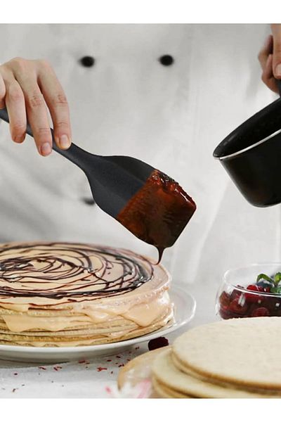 Qerhome 3-Piece Practical Cake Dessert Making Set (Spatula - Plastering Spatula - Brush)
