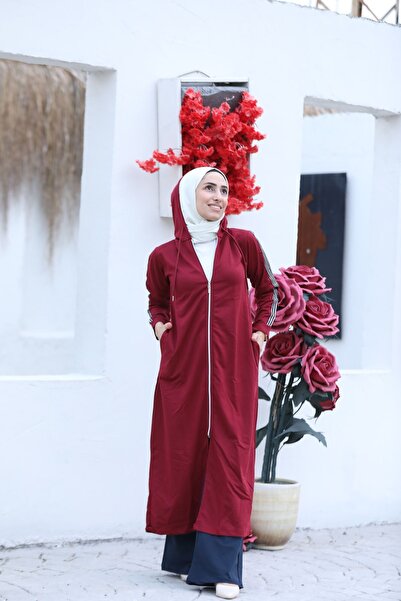 Genel Markalar Önden Fermuarlı Kapüşonlu Spor Ferace AVN0008