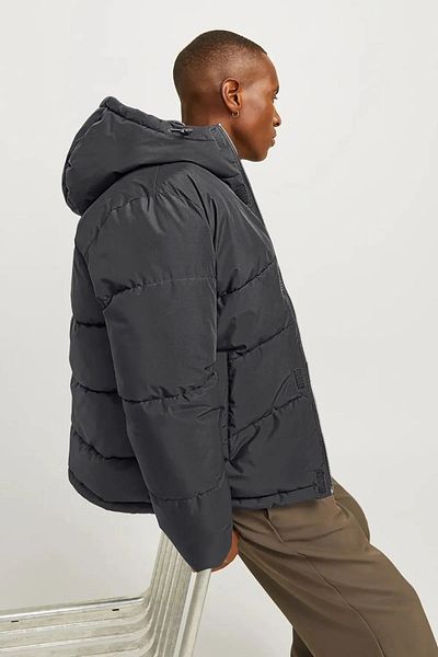Jack & Jones Palton Jjworld Puffer gri pentru bărbați 12259850
