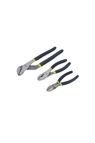 MASTER MECHANIC 3-Piece Pliers Set, Forged Steel, 10" Tongue & Groove, 6" Sli...