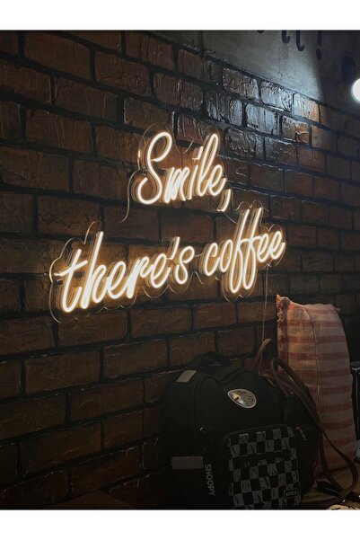 Pleksistore Smile there is coffee neon led yazı