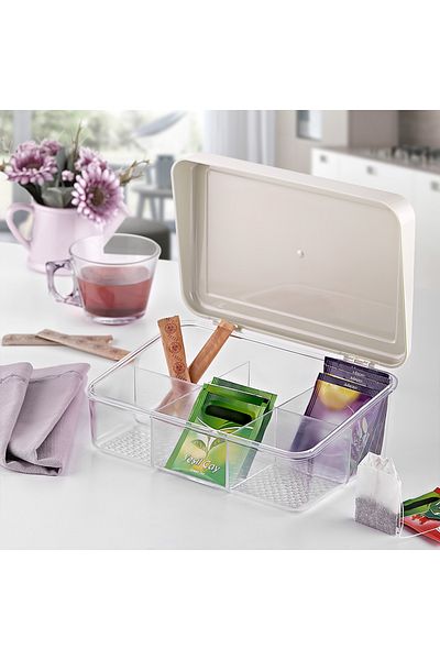 QLUX IDEAS Healthy Life Tea Organizer - Sachet Tea and Fruit Tea Stand