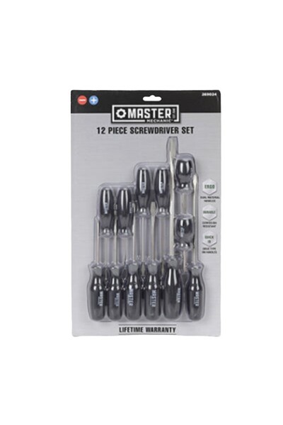 MASTER MECHANIC مجموعة مفكات براغي MM مكونة من 12 قطعة