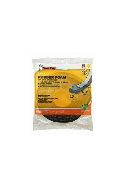 FROST KING شريط رغوي أسود مقاس 1-1/4x7/16