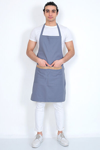 EURO DAY Mutfak Önlüğü Kot Kumaşı Aşçı Şef Iş Servis Önlüğü Boydan Askılı Unisex