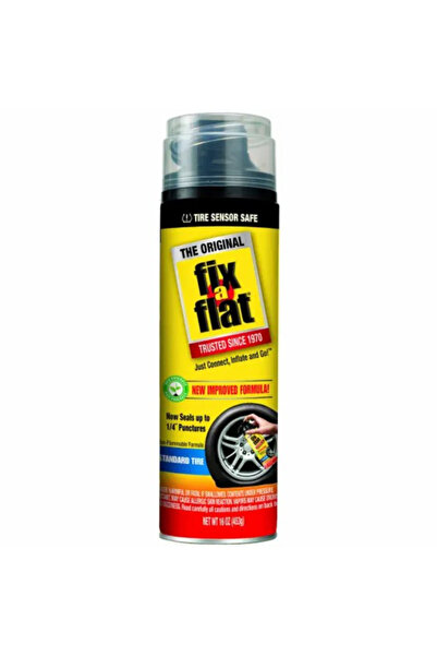 FIX A FLAT فكس-أ-فلات لإصلاح الإطارات المثقوبة وملءها في حالات الطوارئ، مناسب...