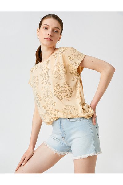 Koton Crew Neck Printed Short Sleeve T-Shirt