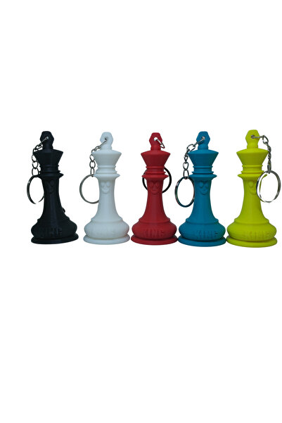 Tasarım 5’li Satranç Taşı Anahtarlık Seti – 8 cm
