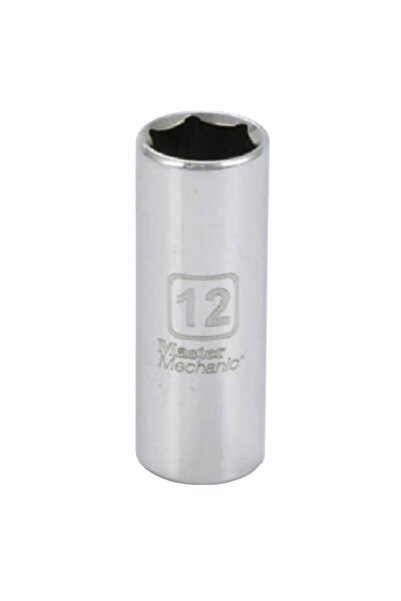 MASTER MECHANIC , 3/8 in. Drive 12 mm Metric 6-Point Deep Socket, Chrome vana...