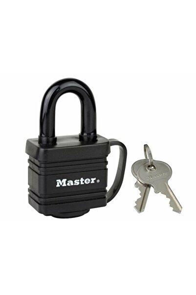 Master Lock قفل فولاذي مصفح مقاوم للعوامل الجوية 7804EURD، 40 مم، أسود، غطاء ...