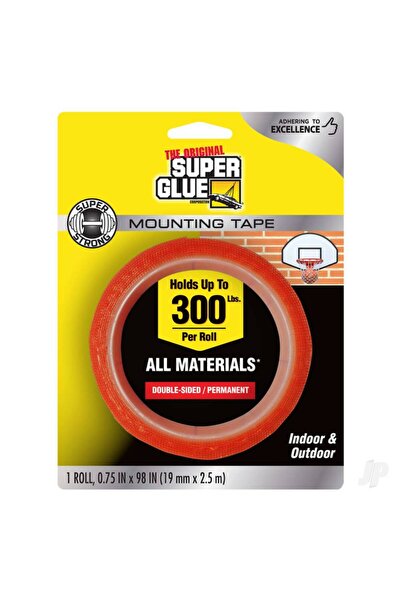 Super Glue شريط لاصق مزدوج الجوانب من توتال، أحمر، 0.75 بوصة × 98 بوصة، للاست...